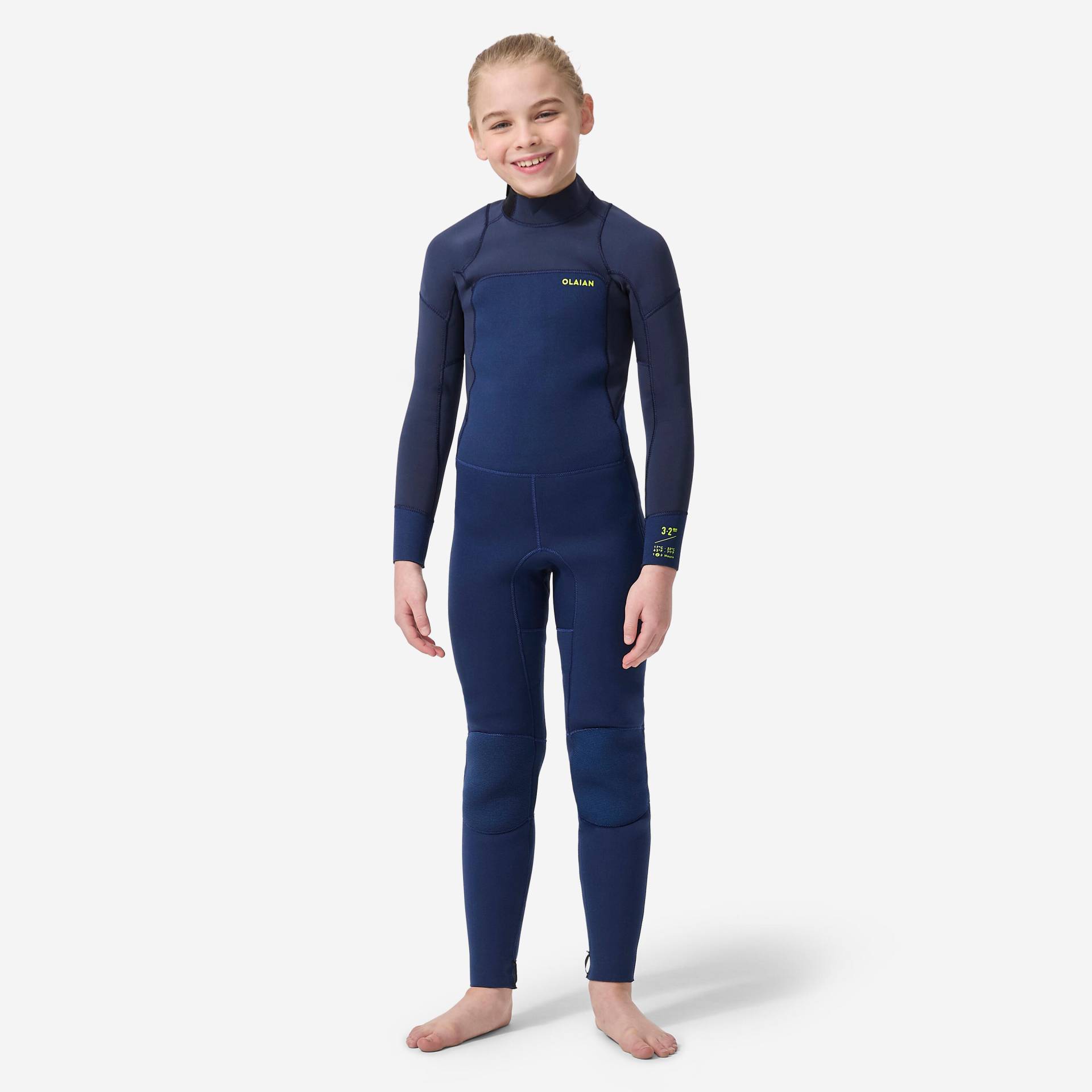 Neoprenanzug Surfen Kinder 3/2 mm blau/schwarz Neoprenanzug Surfen Kinder 3/2 mm blau/schwarz von OLAIAN