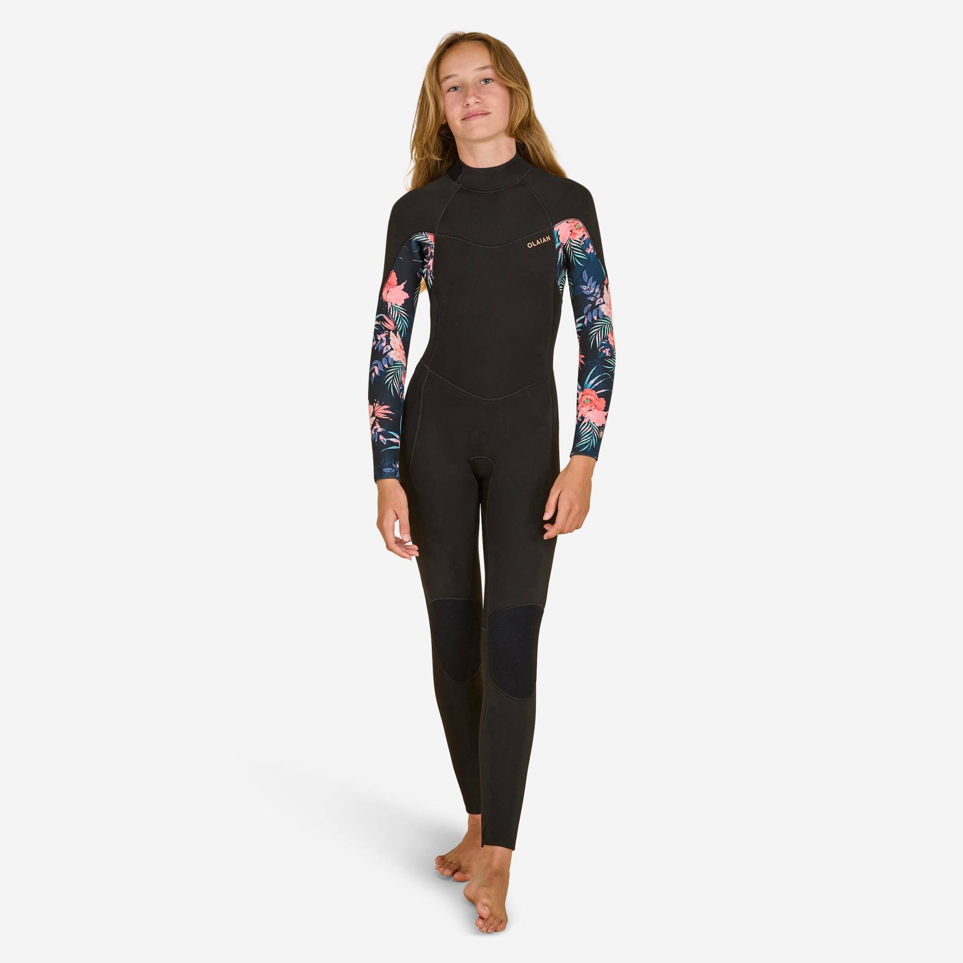 Neoprenanzug Surfen Mädchen 4/3 mm 500 schwarz/rot Neoprenanzug Surfen Mädchen 4/3 mm 500 schwarz/rot von OLAIAN