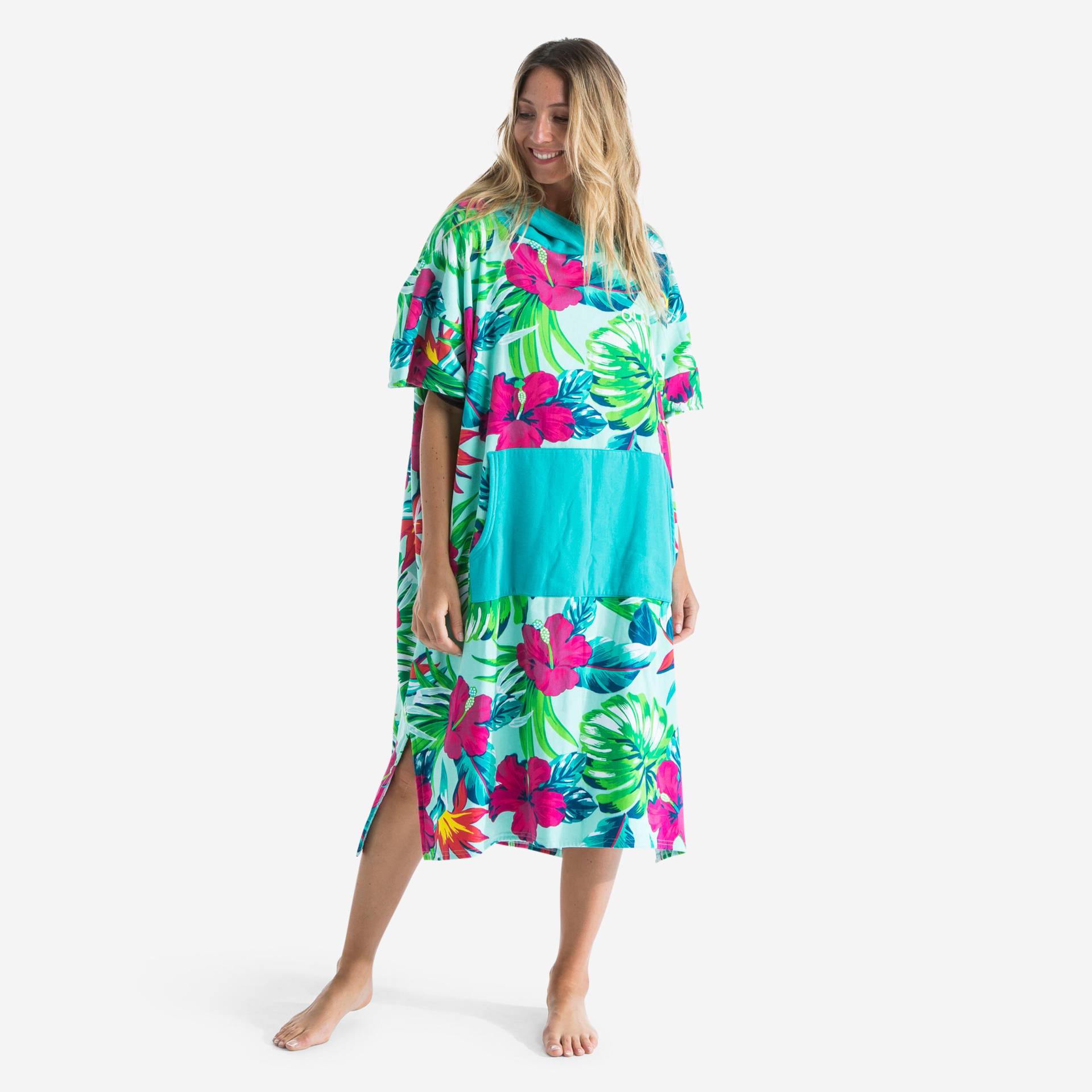 Surf-Poncho Damen/Herren - 500 Bora blaugrün Surf-Poncho Damen/Herren - 500 Bora blaugrün von OLAIAN