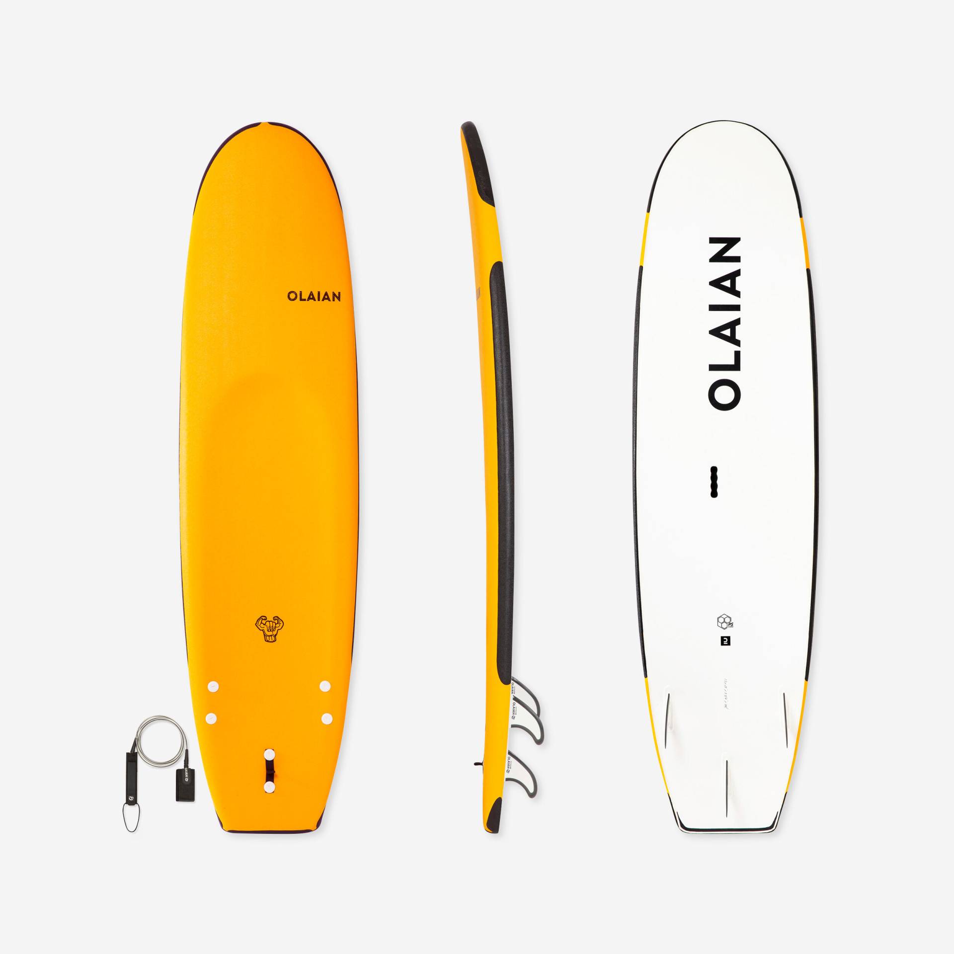 Surfboard 100 Schaumstoff verstärkt 7'5" - 84 L mit Leash Surfboard 100 Schaumstoff verstärkt 7'5" - 84 L mit Leash von OLAIAN