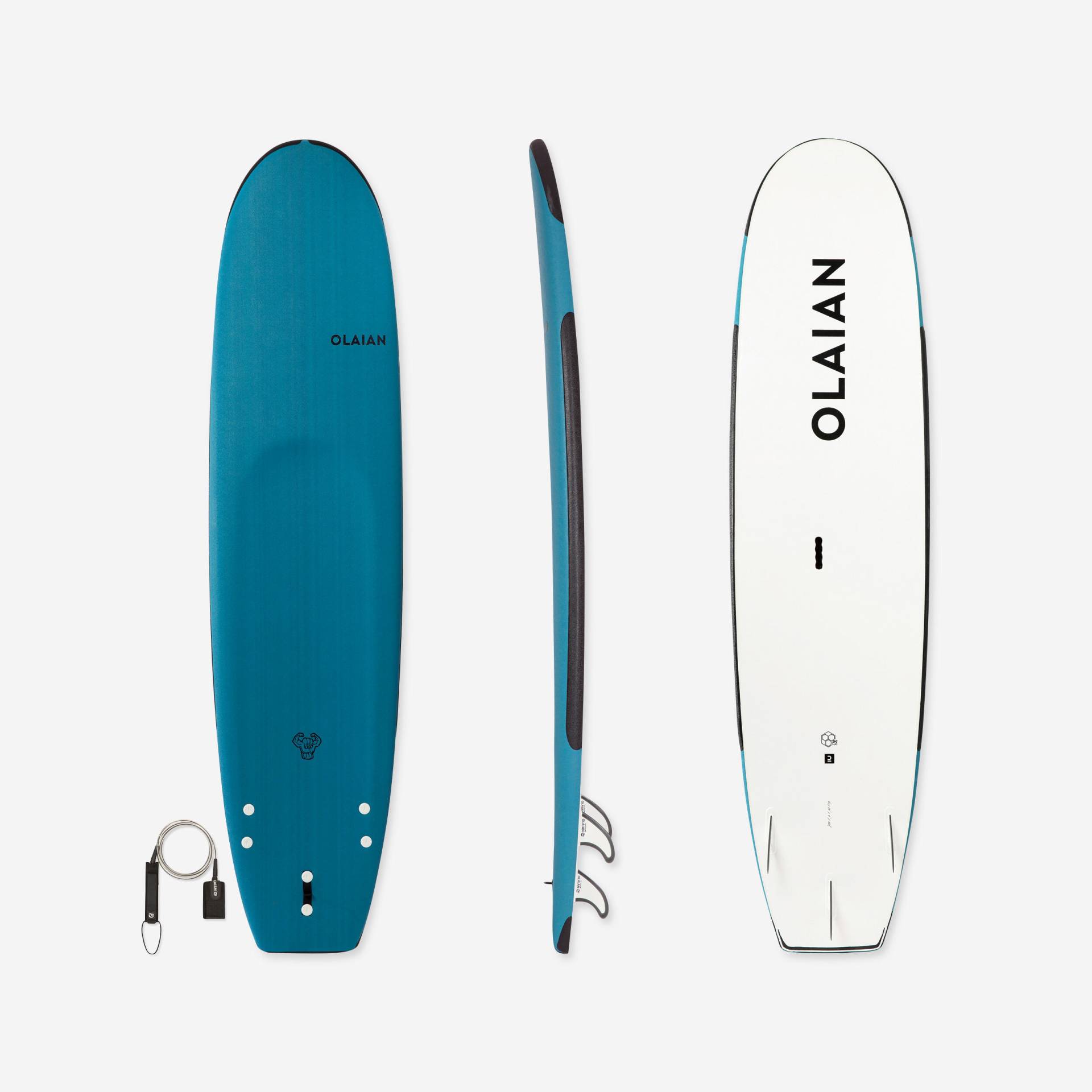 Surfboard 100 Schaumstoff verstärkt 8'2" - 100 L mit Leash Surfboard 100 Schaumstoff verstärkt 8'2" - 100 L mit Leash von OLAIAN