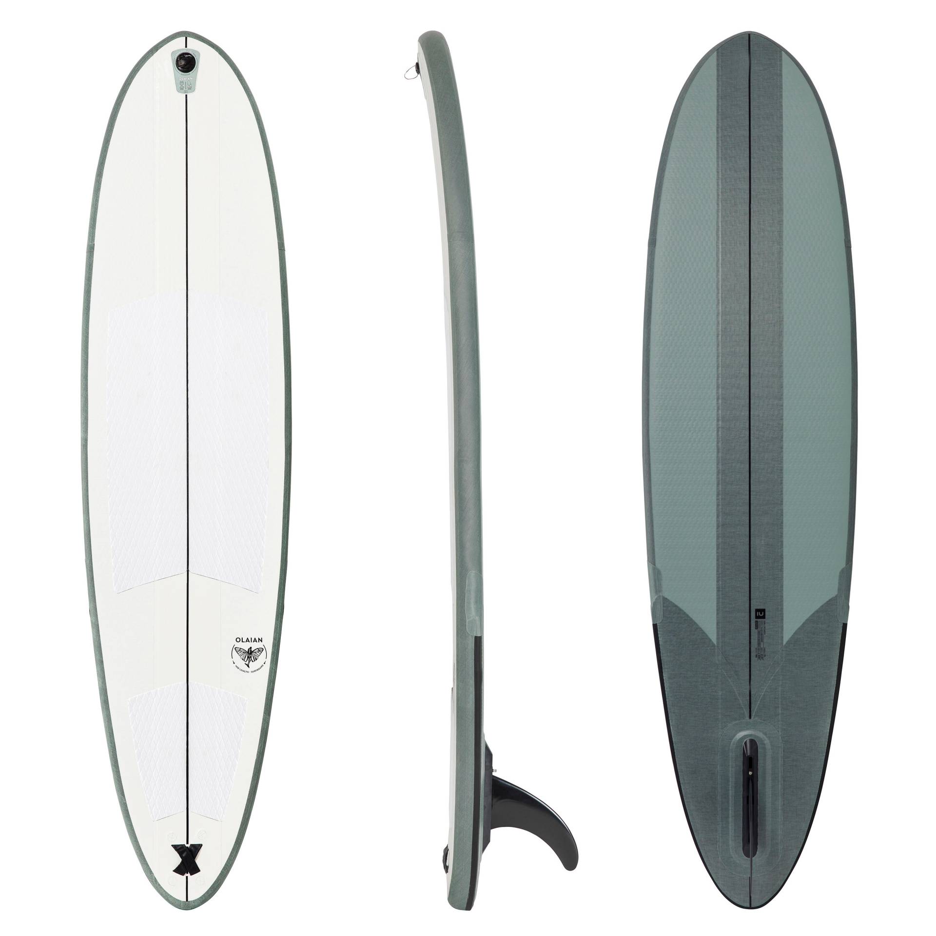 Surfboard 7'6" aufblasbar ohne Pumpe und Leash - 500 Compact von OLAIAN