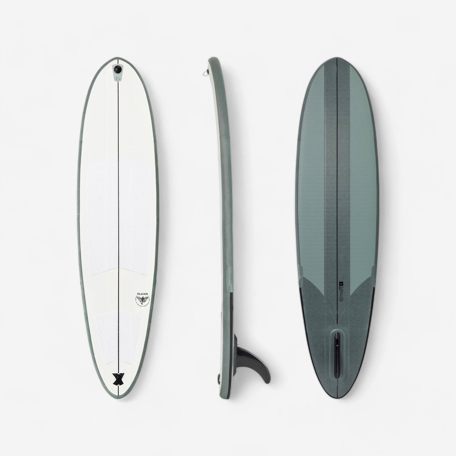 Surfboard 7'6" aufblasbar ohne Pumpe und Leash - 500 Compact von OLAIAN