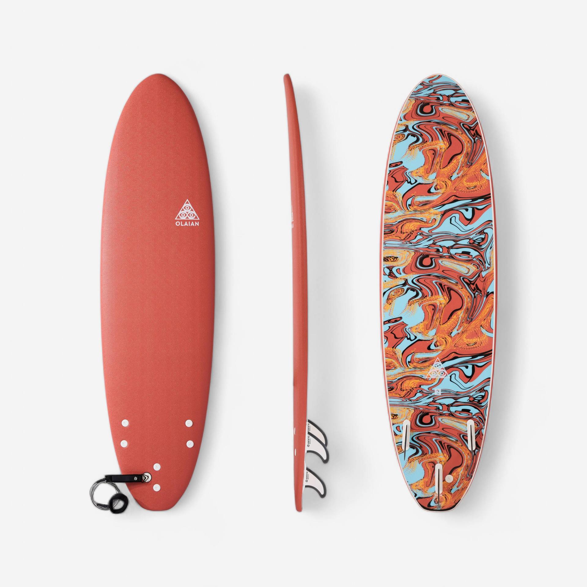 Surfboard 7' Erwachsene/Kinder Schaumstoff - 500 Soft orange Surfboard 7' Erwachsene/Kinder Schaumstoff - 500 Soft orange von OLAIAN