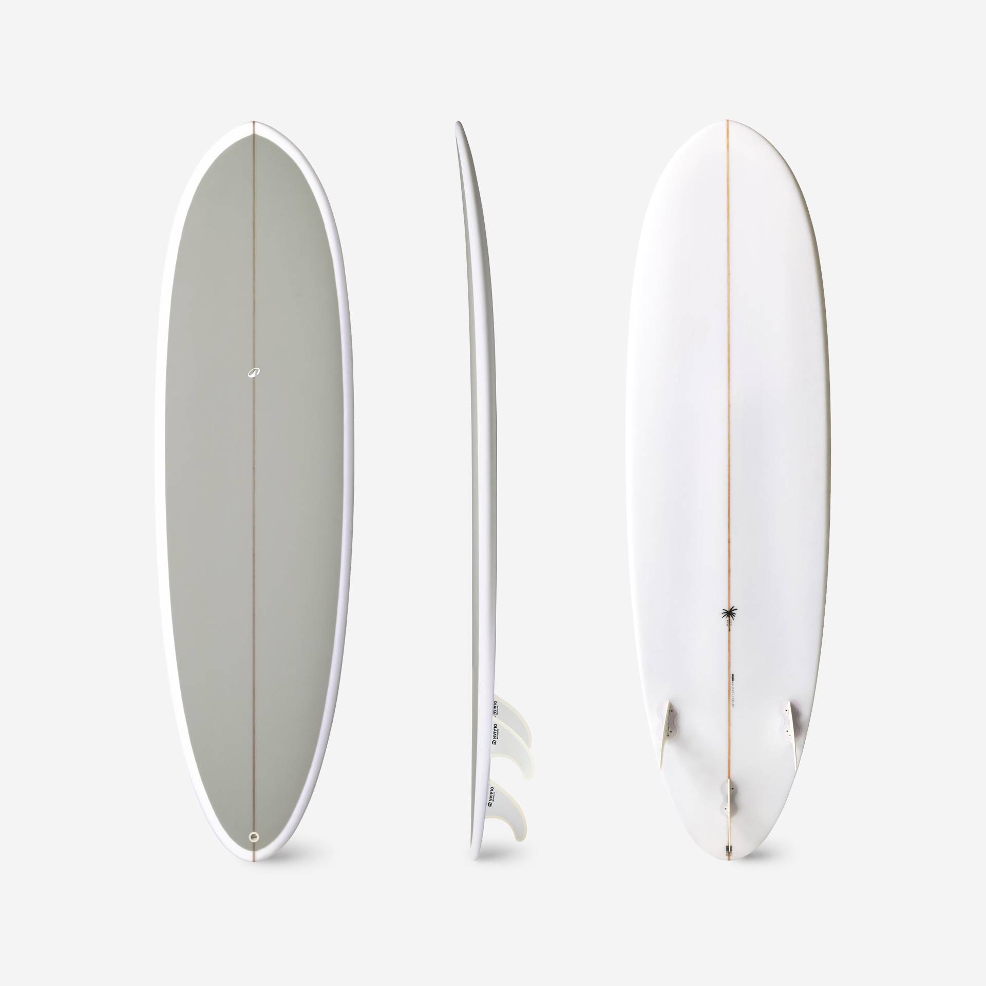 Surfboard Hybrid aus Harz 6'4 3 Finnen 40 l khaki Surfboard Hybrid aus Harz 6'4 3 Finnen 40 l khaki von OLAIAN