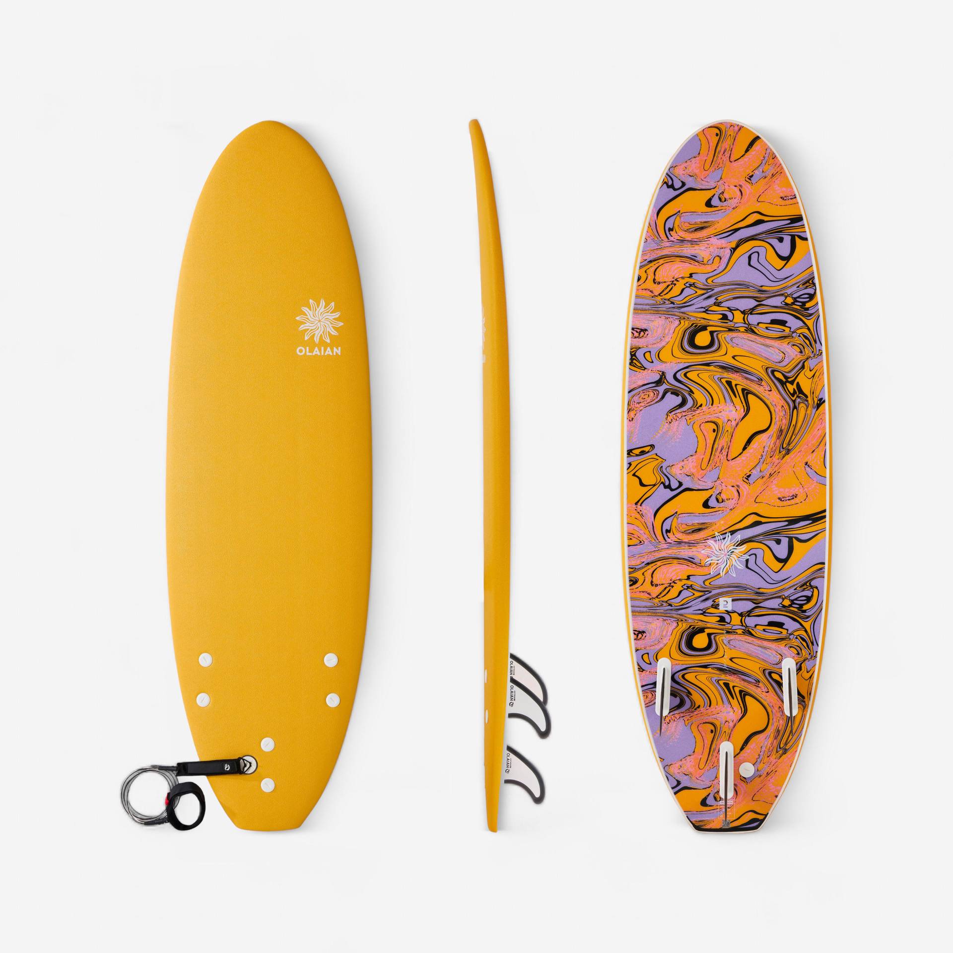 Surfboard Schaumstoff Kinder und Erwachsene 6' - 500 Soft gelb Surfboard Schaumstoff Kinder und Erwachsene 6' - 500 Soft gelb von OLAIAN