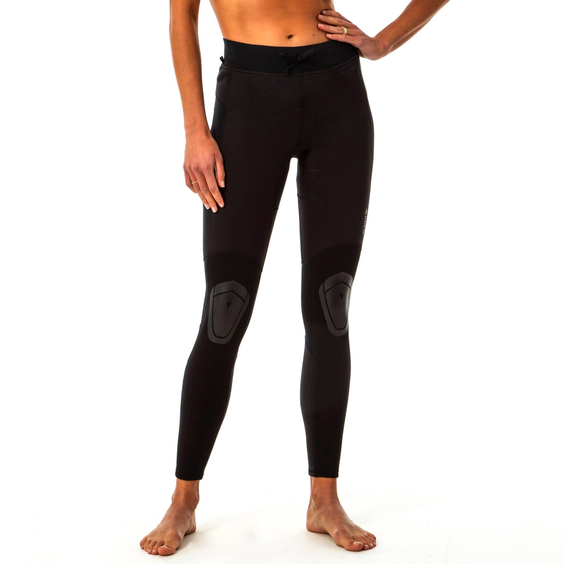 Leggings mit UV-Schutz Surfen Damen Neopreneinsätze - 900 schwarz von OLAIAN