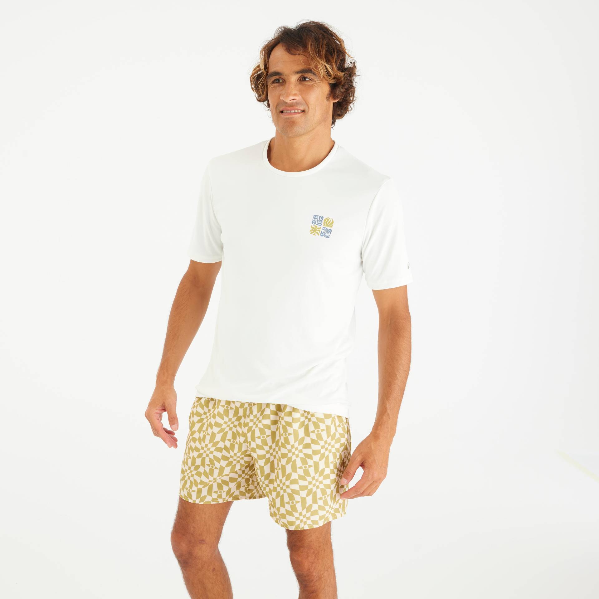 UV-Shirt Surfen Herren UV-Schutz UPF50+ Whiteflower weiß UV-Shirt Surfen Herren UV-Schutz UPF50+ Whiteflower weiß von OLAIAN