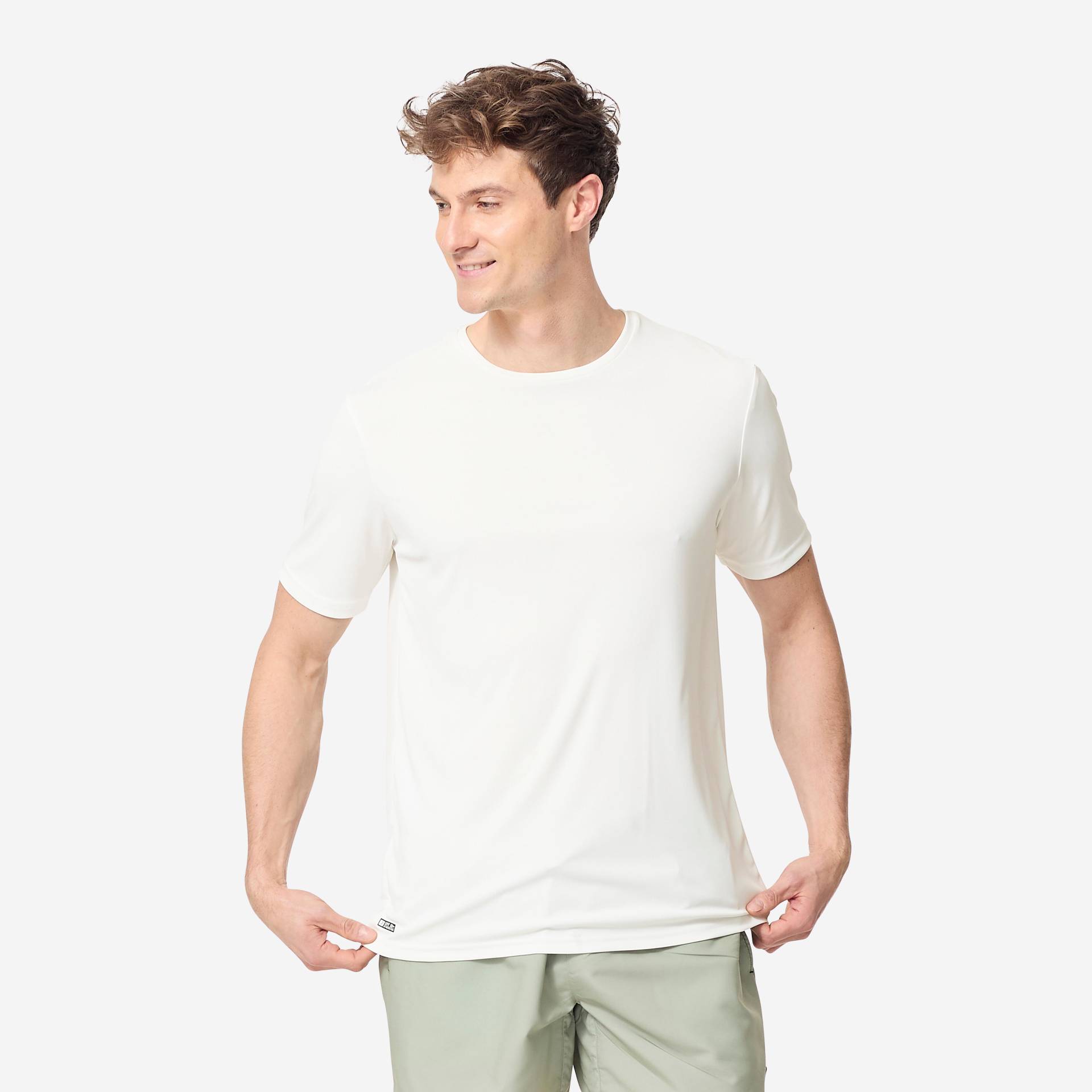 UV-Shirt Surfen Herren kurzarm - weiss UV-Shirt Surfen Herren kurzarm - weiss von OLAIAN