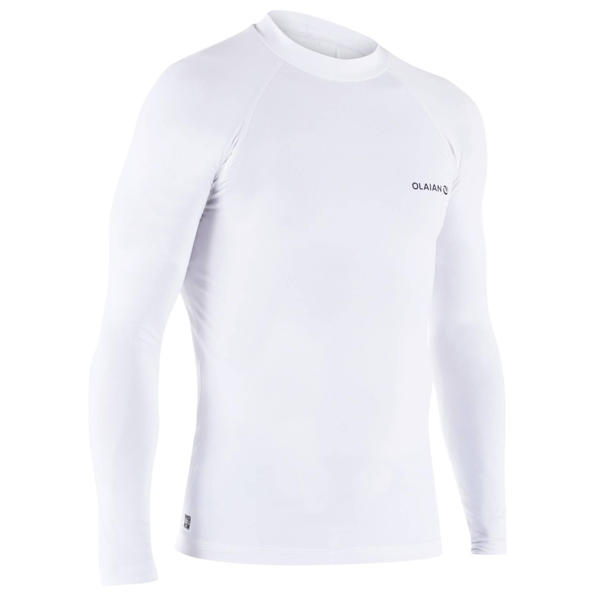 UV-Shirt Surfen Herren langarm - Top 100 weiss von OLAIAN