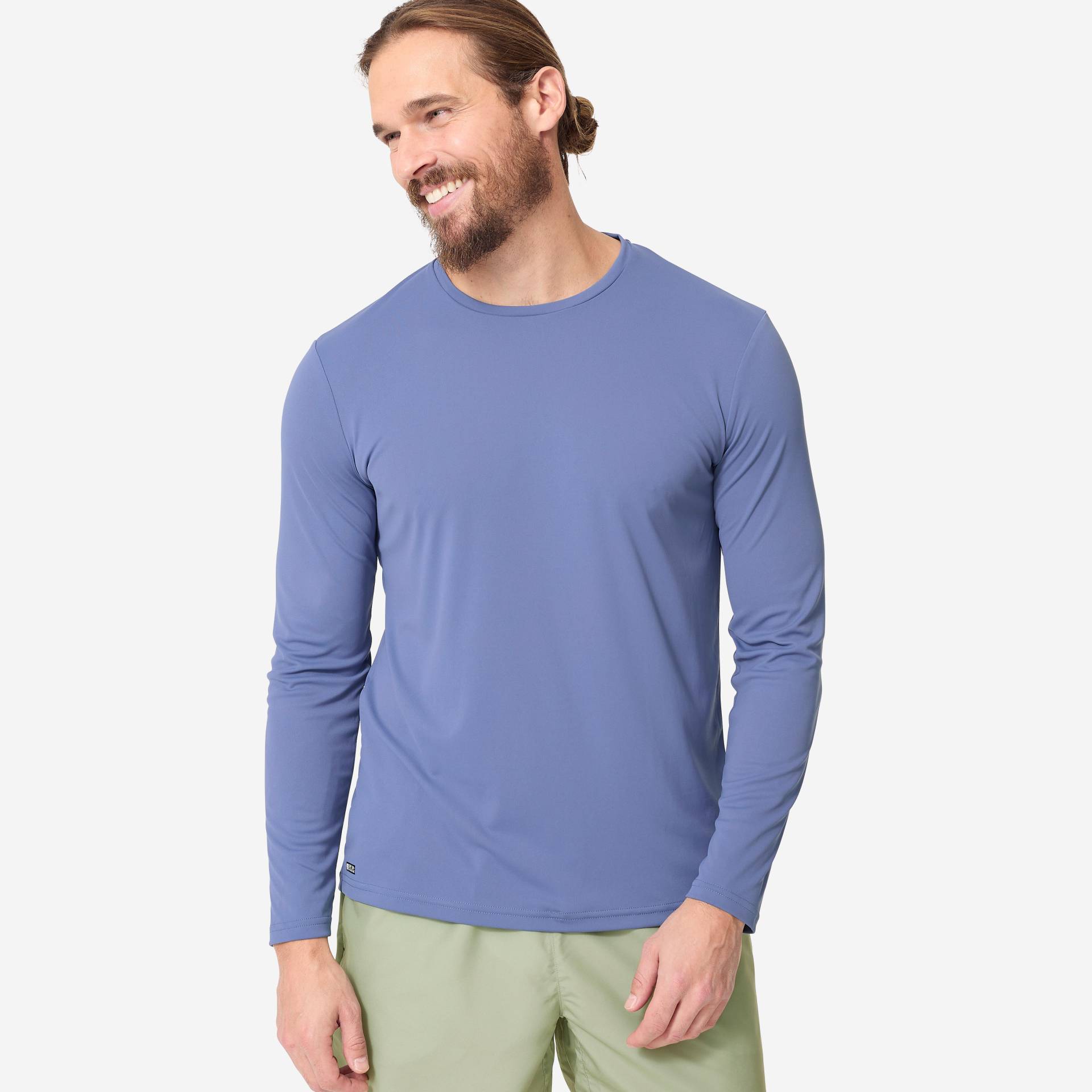 UV-Shirt Surfen Herren langarm - blau von OLAIAN