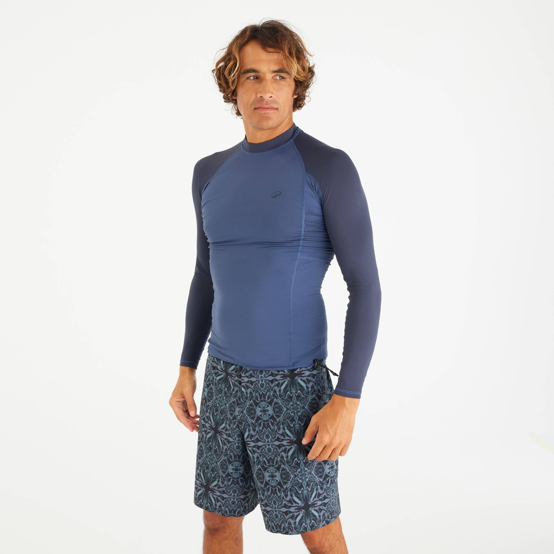 UV-Shirt langarm Surfen Herren UV-Schutz 50+ 500 graublau UV-Shirt langarm Surfen Herren UV-Schutz 50+ 500 graublau von OLAIAN
