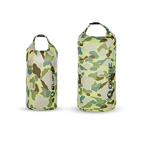 OLIFE Dry Bag 6L/18L wasserdichte Tasche Beutel mit Kordelzug Trockentasche für Reisen, Schwimmen, Bootfahren, Wassersport, Outdoor, Camping, Strand(Camouflage) von OLIFE