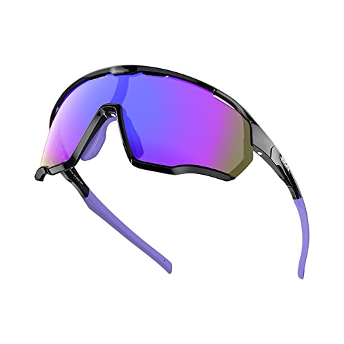 OLIFE Fahrradbrille Polarisierte Sportbirlle TR90 Rahmen für Herren Damen Radfahren MTB Sonnenbrille für Fahren/Angeln/Ski/Laufen(Violett) von OLIFE