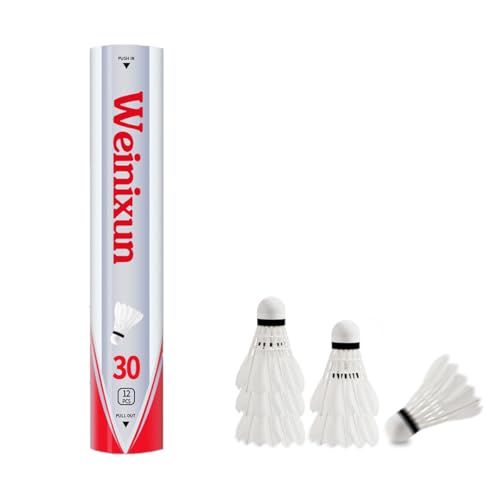 OLYSPM 12 PCS Federbälle,Federball,Badminton Bälle,Federball Bälle für Drinnen und Draußen,Premium Qualität Federbälle Badminton für Anfänger,Amateure,Profis OLYSPM 12 PCS Federbälle,Federball,Badminton Bälle,Federball Bälle für Drinnen und Draußen,Premium Qualität Federbälle Badminton für Anfänger,Amateure,Profis von OLYSPM