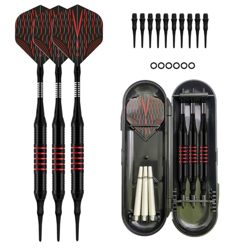 OLYSPM Dartpfeile Set,Dartpfeile Profi,Dartpfeile mit Kunststoffspitze,3 Dartpfeile mit 3 Ersatzwellen,10 Ersatzspitzen,6 Gummi-O-Ringen,1 Dartkoffer für Anfänger und Profis OLYSPM Dartpfeile Set,Dartpfeile Profi,Dartpfeile mit Kunststoffspitze,3 Dartpfeile mit 3 Ersatzwellen,10 Ersatzspitzen,6 Gummi-O-Ringen,1 Dartkoffer für Anfänger und Profis von OLYSPM