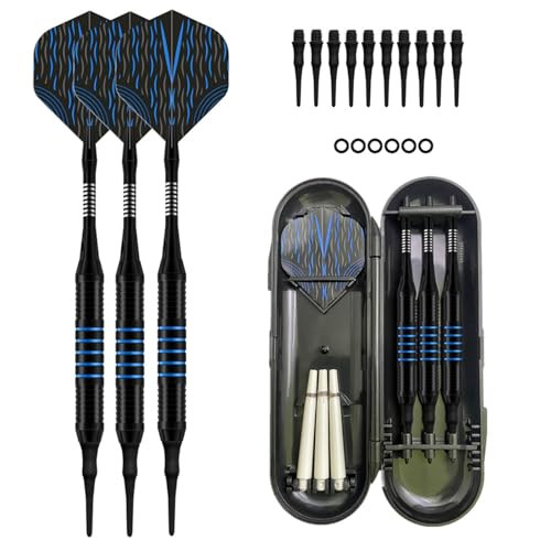 OLYSPM Dartpfeile Set,Dartpfeile Profi,Dartpfeile mit Kunststoffspitze,3 Dartpfeile mit 3 Ersatzwellen,10 Ersatzspitzen,6 Gummi-O-Ringen,1 Dartkoffer für Anfänger und Profis OLYSPM Dartpfeile Set,Dartpfeile Profi,Dartpfeile mit Kunststoffspitze,3 Dartpfeile mit 3 Ersatzwellen,10 Ersatzspitzen,6 Gummi-O-Ringen,1 Dartkoffer für Anfänger und Profis von OLYSPM