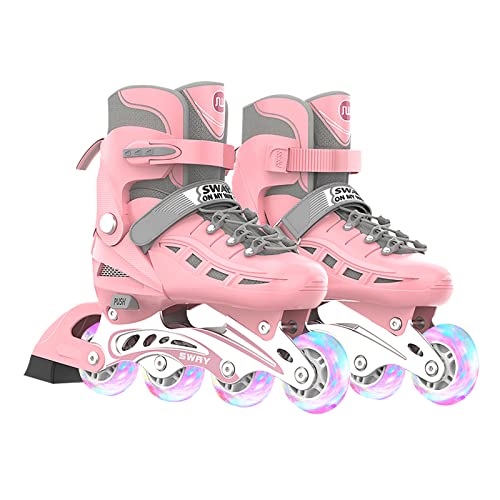 OLYSPM Inline Skates Inliner Damen,Inline Skates Herren,größenverstellbare Inliner,Vollständig schützende Hülle,Größe 26–40,LED Inline-Skates von OLYSPM