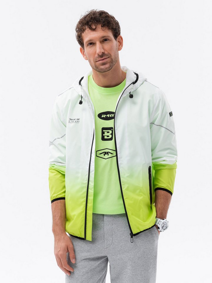 OMBRE Allwetterjacke Herren-Sportjacke mit Ombre-Effekt - weiß und limettengrün OMBRE Allwetterjacke Herren-Sportjacke mit Ombre-Effekt - weiß und limettengrün von OMBRE