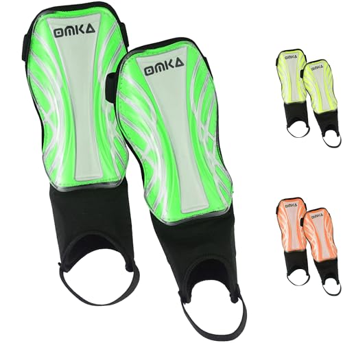 Kinder bis Erwachsene Schienbeinschoner Schienbeinschützer Shin Guard Fußball Knöchelschutz, M, Green von OMKA