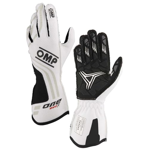 Omp Racing Handschuhe One, EVO-X MY24 FIA 8856-2018, Weiß, Größe L von OMP