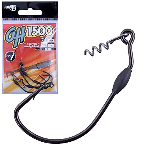 OMTD T-Swimbait Gewichtete 4 Stück OH1500 Serie Größe 2/0 von OMTD