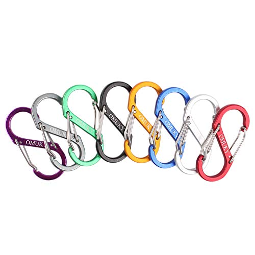 OMUKY S-Form Ring Verriegelung Karabiner Schlüsselanhänger Aluminium Federclip Schloss Schnalle Schlüsselhalter Metall Rucksack Verschlüsse Taktische Survival entworfen für Wandern Angeln Camping von OMUKY