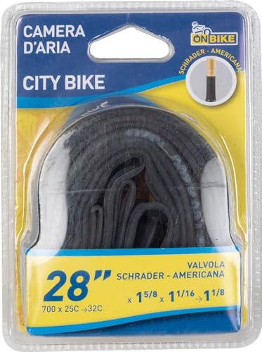ONBIKE - Fahrrad Innenschlauch, Für Mountainbike und Citybike, American Schrader Ventil, Ventilhöhe 35 mm/40 mm, Schwarz, 28 x 1 5/8 x 1 1/16-1 1/8, Gummi ONBIKE - Fahrrad Innenschlauch, Für Mountainbike und Citybike, American Schrader Ventil, Ventilhöhe 35 mm/40 mm, Schwarz, 28 x 1 5/8 x 1 1/16-1 1/8, Gummi von ONBIKE
