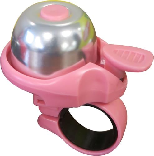 Universell einsetzbare Mini-Fahrradklingel aus rosa/silberfarbenem Stahl Universell einsetzbare Mini-Fahrradklingel aus rosa/silberfarbenem Stahl von ONBIKE
