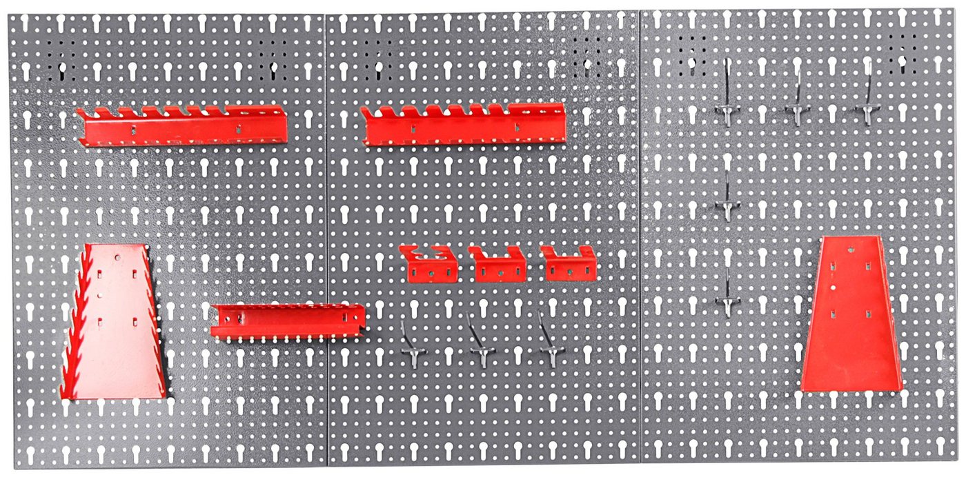 ONDIS24 Lochwand Jochen, 3 Stk., mit 22 Haken, BxTxH: 119,5x2,5x59,5 cm von ONDIS24