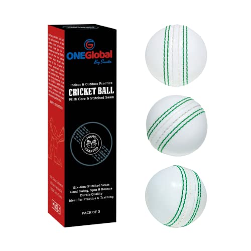 ONEGlobal Soft & Safe Practice Cricket Ball | Weicher & Sicherer Gummi-Cricketball zum Üben | Mit Echter Naht & Kern für Hüpfen & Schwingen | Ideal für Selbstvertrauen & Streichhölzer (3-Weiß) ONEGlobal Soft & Safe Practice Cricket Ball | Weicher & Sicherer Gummi-Cricketball zum Üben | Mit Echter Naht & Kern für Hüpfen & Schwingen | Ideal für Selbstvertrauen & Streichhölzer (3-Weiß) von ONEGlobal