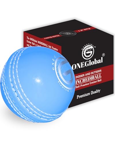 ONEGlobal Incrediball Weicher Cricketball für den Innen- und Außenbereich, Gummi-Cricketball mit Kern und genähter Naht, zum Üben, Honen und Familienspaß, Blau ONEGlobal Incrediball Weicher Cricketball für den Innen- und Außenbereich, Gummi-Cricketball mit Kern und genähter Naht, zum Üben, Honen und Familienspaß, Blau von ONEGlobal