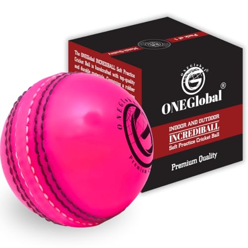 ONEGlobal Incrediball Weicher Cricketball für drinnen und draußen, weicher Gummi-Cricketball mit Kern und genähter Naht, für Honfähigkeiten und Familienspaß, 1 Rosa ONEGlobal Incrediball Weicher Cricketball für drinnen und draußen, weicher Gummi-Cricketball mit Kern und genähter Naht, für Honfähigkeiten und Familienspaß, 1 Rosa von ONEGlobal