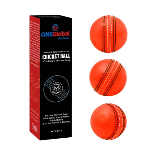 ONEGlobal Soft & Safe Practice Cricket Ball | Weicher & Sicherer Gummi-Cricketball zum Üben | Mit Echter Naht & Kern für Hüpfen & Schwingen | Ideal für Selbstvertrauen & Streichhölzer (3-Orange) ONEGlobal Soft & Safe Practice Cricket Ball | Weicher & Sicherer Gummi-Cricketball zum Üben | Mit Echter Naht & Kern für Hüpfen & Schwingen | Ideal für Selbstvertrauen & Streichhölzer (3-Orange) von ONEGlobal