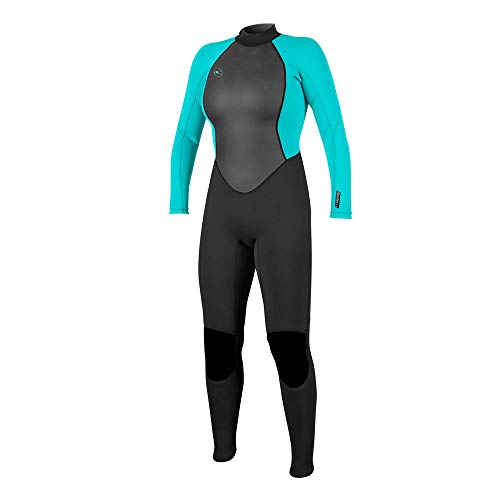 O'Neill Wetsuits Damen Reactor II 3/2mm Back Zip Full Wetsuit Neoprenanzug, Black/Light AQU,38 EU (US 8) von O'Neill