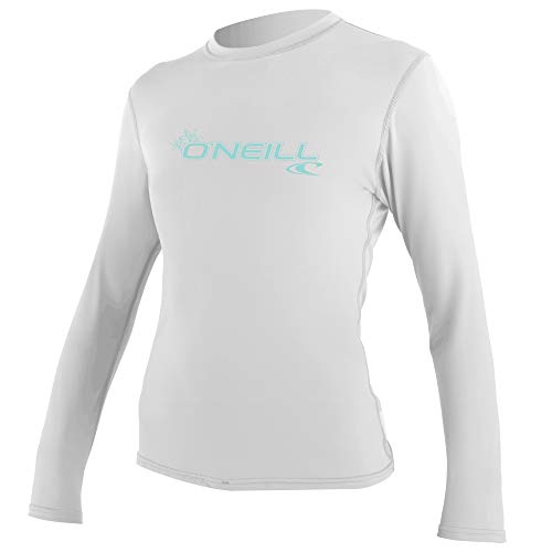 O'Neill Wetsuits Women's Basic Skins Long Sleeve Sun Shirt Rash Vest, White, M von O'Neill