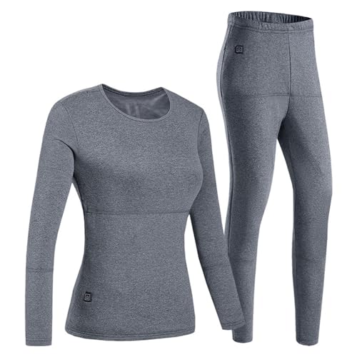 ONETree Beheizte Damen Thermounterwäsche Set USB Elektrisch 22-Zonen Outdoor Reiten Beheizte Unterwäsche 3-Stufen Temperaturregelung,Suits,XXL von ONETree