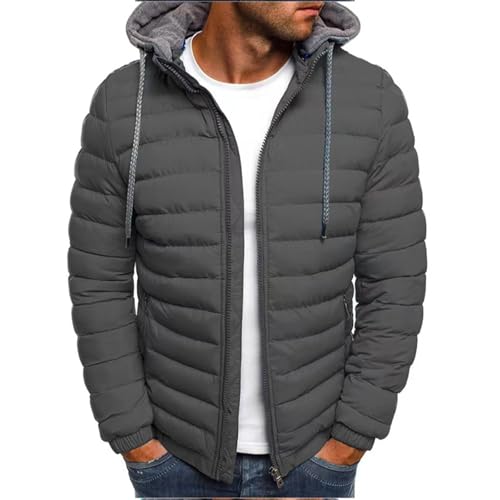 ONETree Herren Leichte Pufferjacke Wintermantel Mit Kapuze wasserdichte Winterjacke Mäntel Für Outdoor-Wandern,A,3XL von ONETree