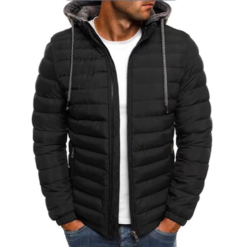 ONETree Herren Leichte Pufferjacke Wintermantel Mit Kapuze wasserdichte Winterjacke Mäntel Für Outdoor-Wandern,B,XXL von ONETree