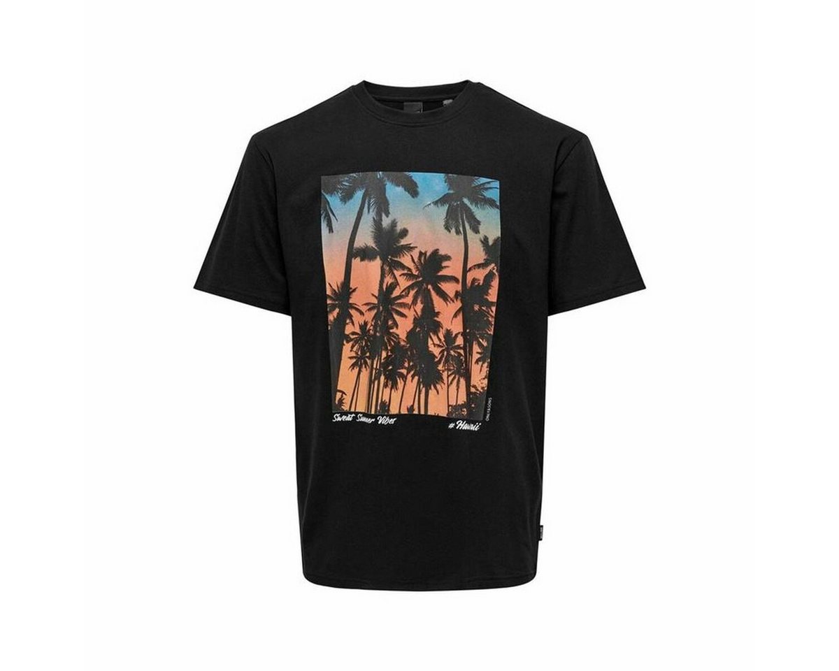 ONLY & SONS T-Shirt Herren Kurzarm-T-Shirt Only & Sons Onskolton Reg Beach Schwarz von ONLY & SONS