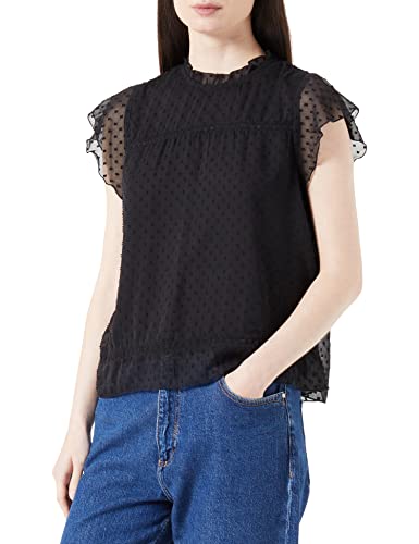 ONLY Damen Onlflora Capsleeve Top Wvn Noos, Schwarz, S ONLY Damen Onlflora Capsleeve Top Wvn Noos, Schwarz, S von ONLY