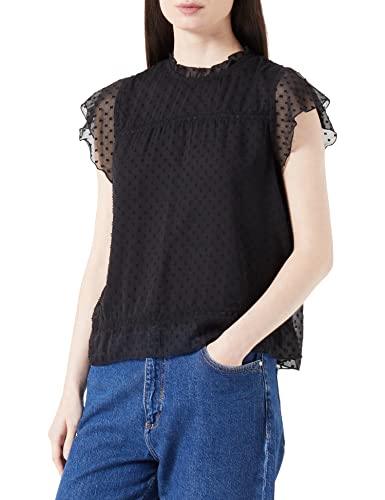 ONLY Damen Onlflora Capsleeve Top Wvn Noos, Schwarz, S von ONLY