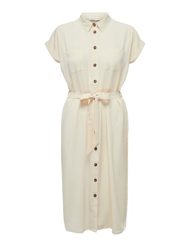 ONLY Damen Onlhannover S/S Shirt Dress Noos Wvn, Birch, 38 ONLY Damen Onlhannover S/S Shirt Dress Noos Wvn, Birch, 38 von ONLY