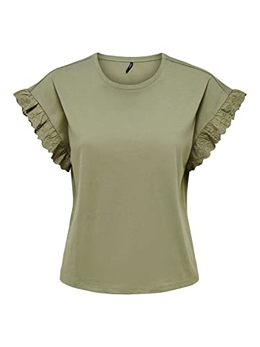 ONLY Damen Onliris S/S Emb Top JRS Noos, Aloe, XXS ONLY Damen Onliris S/S Emb Top JRS Noos, Aloe, XXS von ONLY