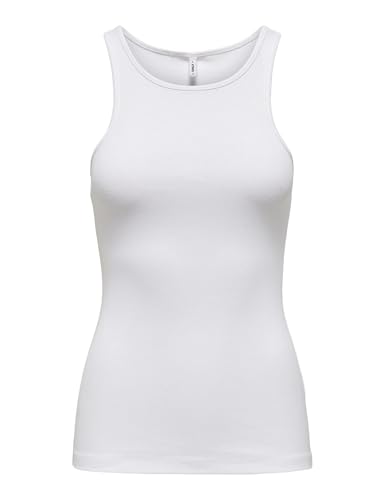 ONLY Damen Onlkenya Rib Tank Top Jrs Noos, Weiß, XXS von ONLY