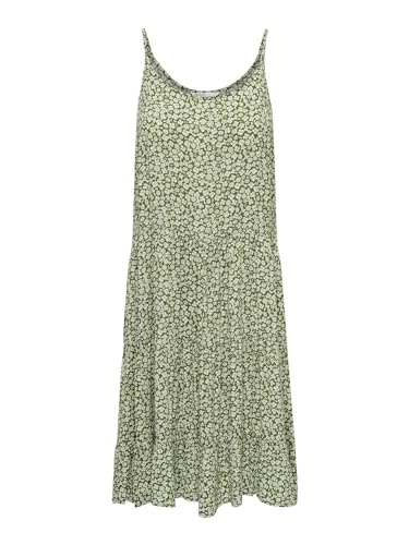 ONLY Damen Kleid U-Ausschnitt schmale Träger ärmellos kurzes Sommer Dress, Farben:Grün, Größe:M von ONLY