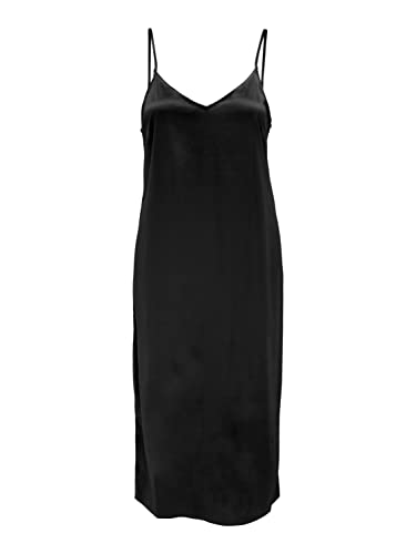 ONLY Damen Onlvictoria Satin Strap Mid Dress Noos W, Schwarz, XXS von ONLY