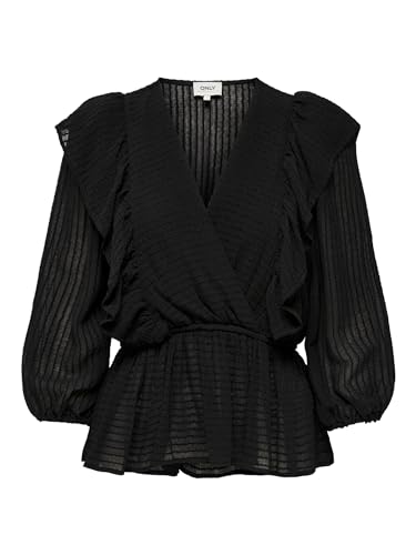 ONLY Damen Bluse ONLLONDON XS S M L XL Schwarz Weiss Viskose V-Ausschnitt, Größe:S, Farbe:Black 15239286 ONLY Damen Bluse ONLLONDON XS S M L XL Schwarz Weiss Viskose V-Ausschnitt, Größe:S, Farbe:Black 15239286 von ONLY