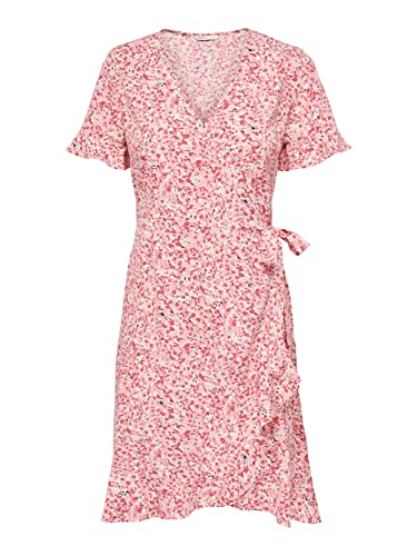 ONLY Damen Onlolivia S/S Wrap Dress WVN Noos Kleid, Rose Smoke/AOP:Tanya Flower, 40 EU ONLY Damen Onlolivia S/S Wrap Dress WVN Noos Kleid, Rose Smoke/AOP:Tanya Flower, 40 EU von ONLY