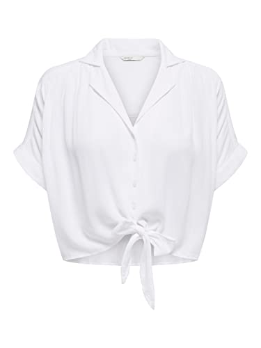 ONLY Damen Onlpaula Life S/S Tie Shirt WVN Noos Hemd Bluse, Weiß, 3XL EU von ONLY